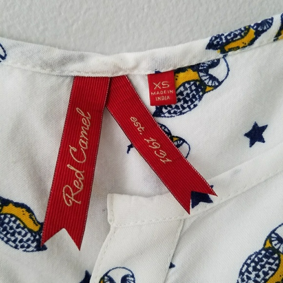 🎈SOLD🎈 RED CAMEL Owl Print Top 🦉 - Picture 5 of 6